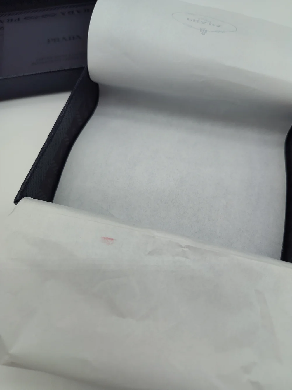 PRADA Saffiano Presentation Box w Authenticity Certificate Cards & Tissue Paper